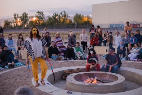 Carolina Caycedo, One Body of Water, 2015, Image from perfomance at Bowtie Project. Los Angeles River, June 13, 2015, Courtesy of Clockshop. Photo: Gina Clyne