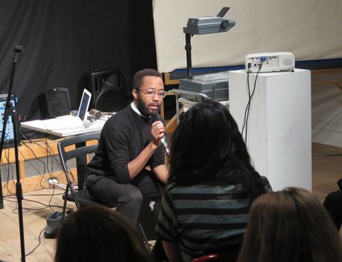 Devin Kenny performs his lecture, 2014.