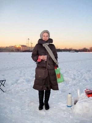 Alexander Bogdanov, <em>Memories of the Neva (St. Petersburg, Russia)</em>, 2011, Frozen river, hot tea, conversations, recollections, Dimensions variable, Courtesy the Artist