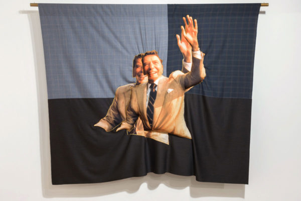 Bean Gilsdorf, DoubleDouble RR, 2015; wool and polyester; 87 x 66 in.