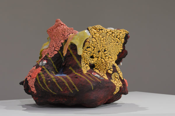 Brian Rochefort,
<em>Alpha</em>, 2019,
Ceramic, Glaze, Glass Fragments, Photo Courtesy Alex Blair © 2019