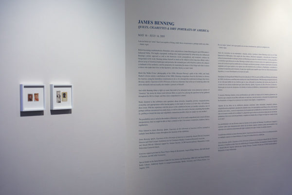 <em>James Benning, Quilts, Cigarettes & Dirt (Portraits of America)</em>, Museum of Contemporary Art Santa Barbara, 2019, Courtesy MCASB, Photo: Alex Blair.