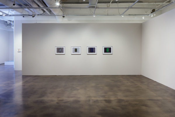 <em>James Benning: Quilts, Cigarettes & Dirt (Portraits of America)</em>, Installation View, Museum of Contemporary Art Santa Barbara, 2019, Courtesy MCASB, Photo: Alex Blair.