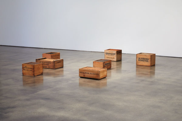 James Benning, <em>Wooden Boxes</em>, 2019, Dimensions variable, Museum of Contemporary Art Santa Barbara, 2019, Courtesy MCASB, Photo: Alex Blair.