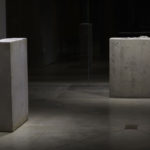 Lara Favaretto, Boring, 2010, Concrete, iron, 43 1/4 x 31 1/2 x 9 7/8 in (109.8 x 80 x 25 cm), and Lara Favaretto, Fisting, 2012 Concrete, iron, 39 1/8 x 17 1/4 x 29 1/4 in (99.4 x 43.8 x 74 cm), Installation view, Photo Courtesy Alex Blair © 2019