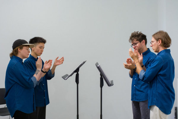 Steve Reich, <em>Clapping Music</em>, 1972, Kunsthalle for Music, Museum of Contemporary Art Santa Barbara, 2019, Courtesy MCASB, Photo: Alex Blair.