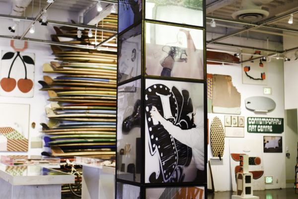 Barry McGee: SB Mid Summer Intensive, Installation View, Museum of Contemporary Art Santa Barbara, 2018, Photo: Brian Forrest.