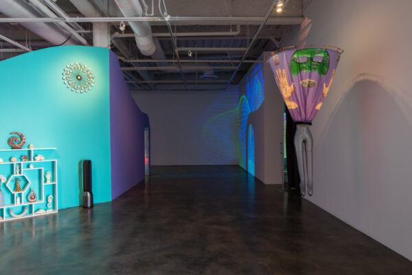 Shana Moulton: <em>The Invisible Seventh is the Mystic Column</em>, Installation View, Museum of Contemporary Art Santa Barbara, 2021, Courtesy the Artist and MCASB, Photo: Alex Blair.