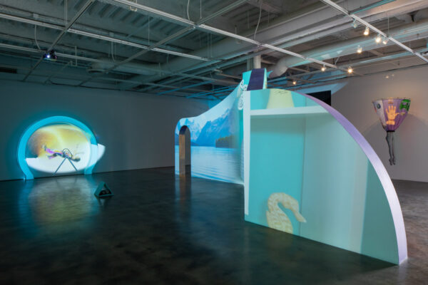 Shana Moulton: <em>The Invisible Seventh is the Mystic Column</em>, Installation View, Museum of Contemporary Art Santa Barbara, 2021, Courtesy the Artist and MCASB, Photo: Alex Blair.